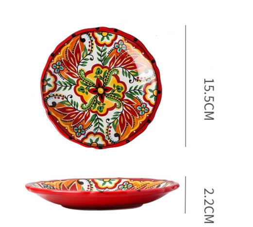 Underglaze Ceramic Tableware Bohemian Dishes