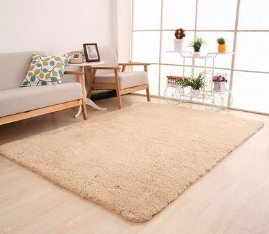 Living Room Rug Area Solid Carpet Fluffy Soft Home Decor