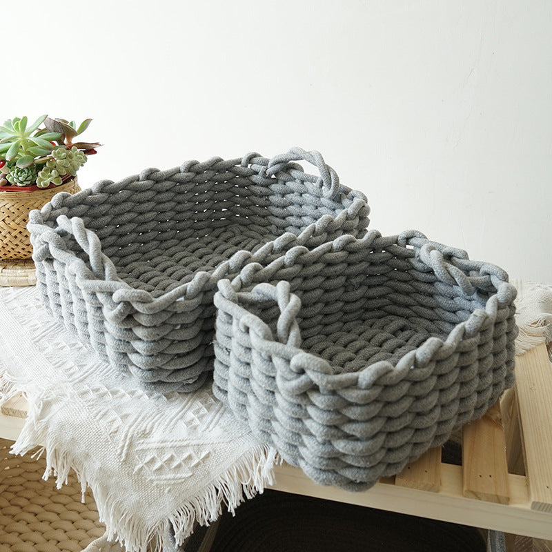 Soft Cotton Rope Hand-Made Sundries Basket