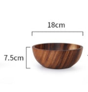 Kitchen Natural Wooden Bowl Household Fruit Bowl Salad Bowl For Home Restaurant