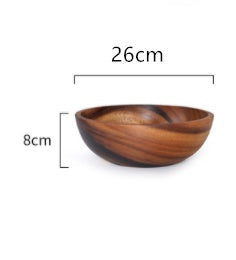 Kitchen Natural Wooden Bowl Household Fruit Bowl Salad Bowl For Home Restaurant