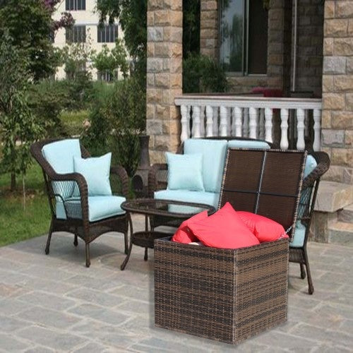 Wicker Patio Furniture Storage Box