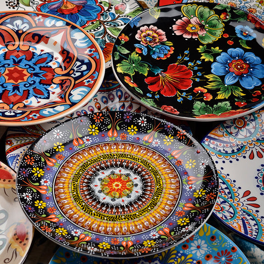 Underglaze Ceramic Tableware Bohemian Dishes