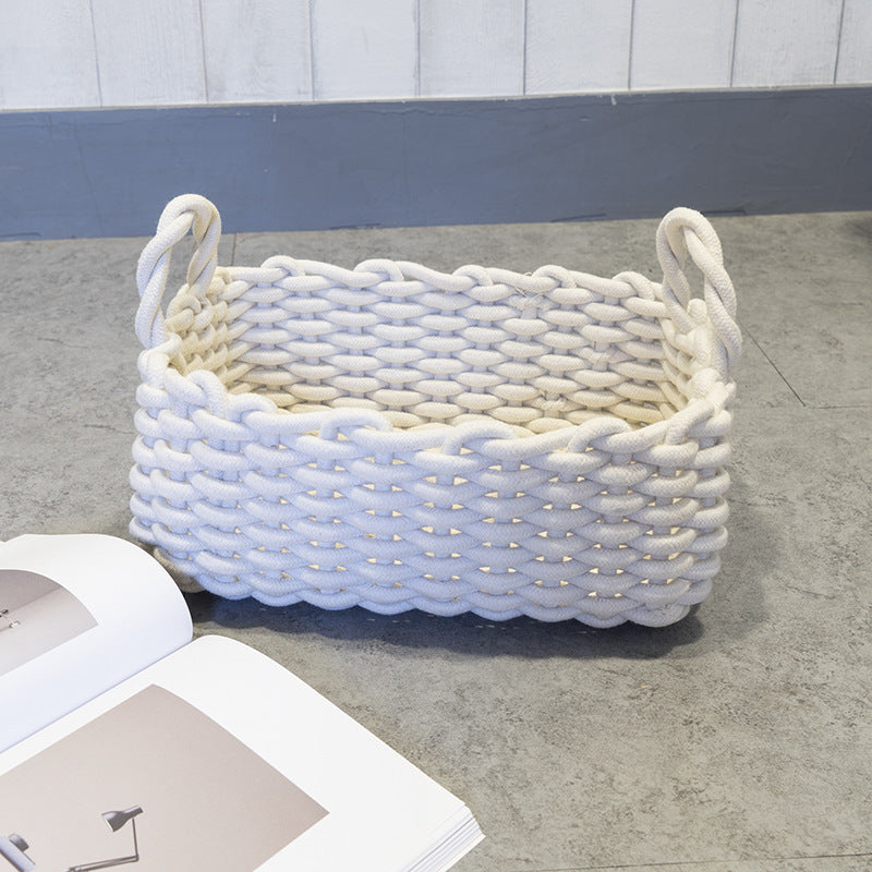 Soft Cotton Rope Hand-Made Sundries Basket