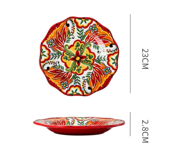 Underglaze Ceramic Tableware Bohemian Dishes