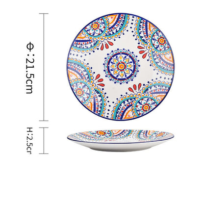 Underglaze Ceramic Tableware Bohemian Dishes