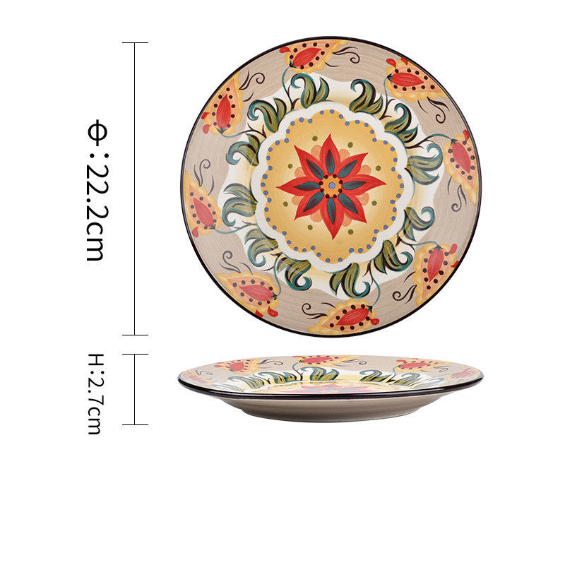 Underglaze Ceramic Tableware Bohemian Dishes