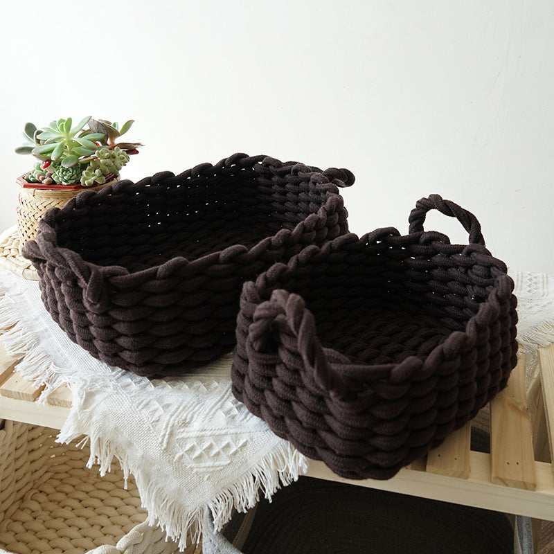 Soft Cotton Rope Hand-Made Sundries Basket