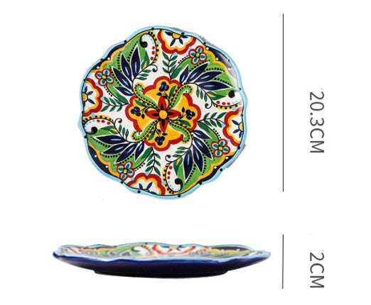 Underglaze Ceramic Tableware Bohemian Dishes