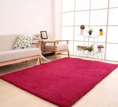 Living Room Rug Area Solid Carpet Fluffy Soft Home Decor