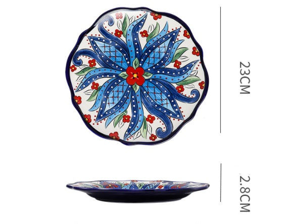 Underglaze Ceramic Tableware Bohemian Dishes