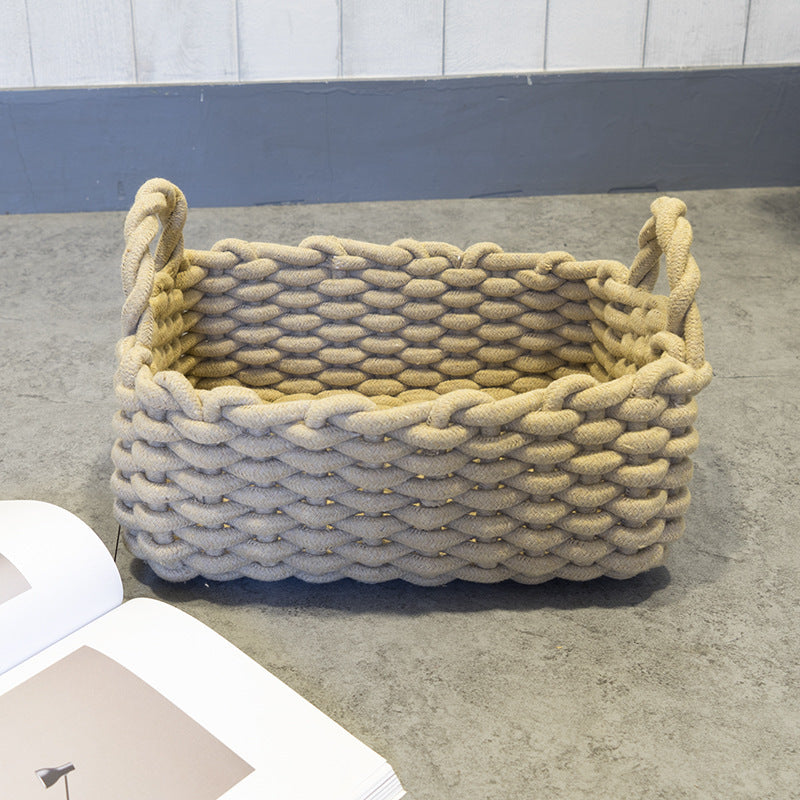 Soft Cotton Rope Hand-Made Sundries Basket