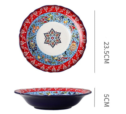 Underglaze Ceramic Tableware Bohemian Dishes