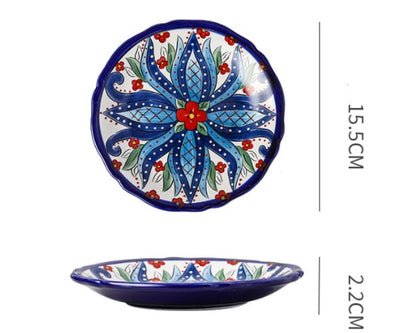 Underglaze Ceramic Tableware Bohemian Dishes