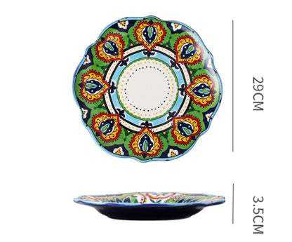 Underglaze Ceramic Tableware Bohemian Dishes