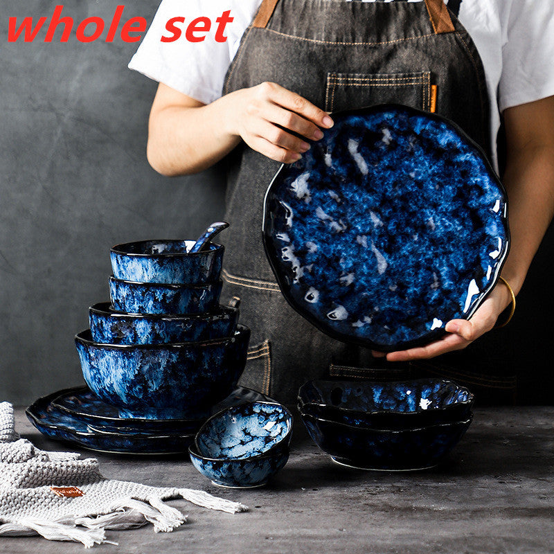 Blue Enchantress Tableware Set High-End Restaurant Plate Hotel Tableware