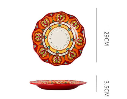 Underglaze Ceramic Tableware Bohemian Dishes