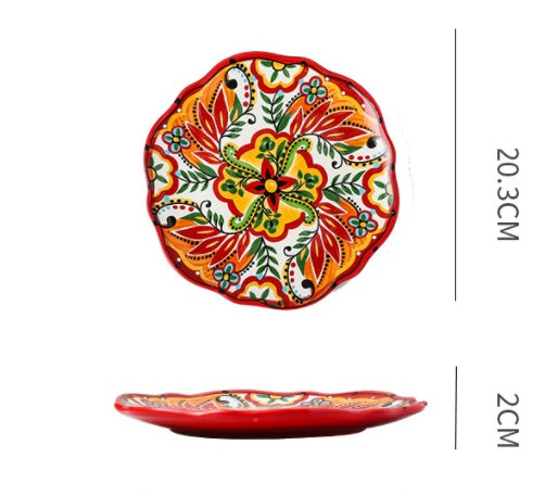 Underglaze Ceramic Tableware Bohemian Dishes