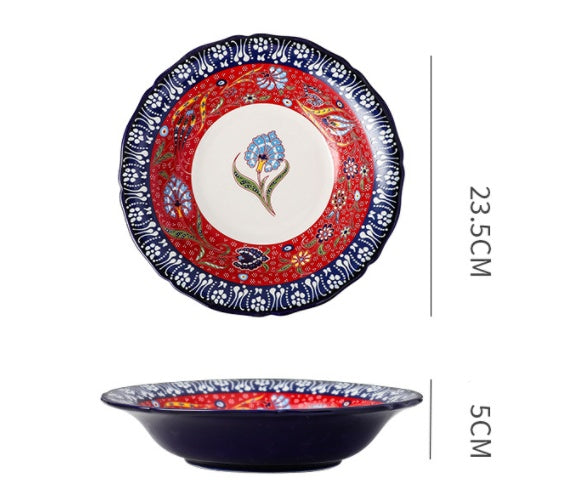 Underglaze Ceramic Tableware Bohemian Dishes