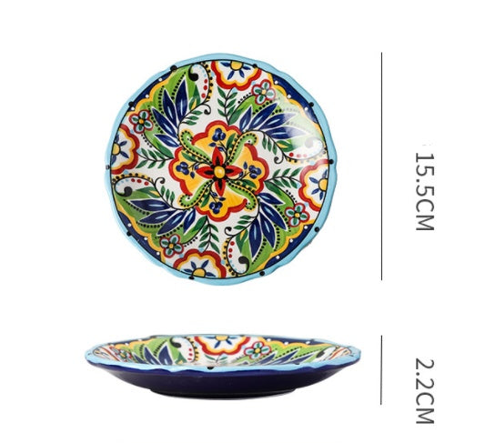 Underglaze Ceramic Tableware Bohemian Dishes