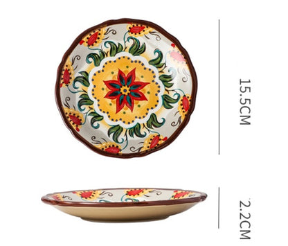 Underglaze Ceramic Tableware Bohemian Dishes