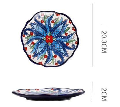 Underglaze Ceramic Tableware Bohemian Dishes